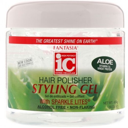 Fantasia, IC、ヘアポリッシャー、スパークルライト入りスタイリングジェル、16 oz (454 g) (Discontinued Item)