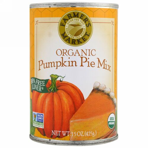 Farmer's Market Foods, オーガニック・パンプキンパイミックス、15 oz (425 g) (Discontinued Item)