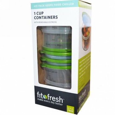 Fit & Fresh, 1 カップ　冷蔵容器、 4 パック (Discontinued Item)