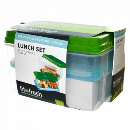 Fit & Fresh, ランチセット、取り外し可能なアイスパックつき、7点セット (Discontinued Item)