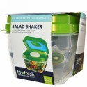 Fit & Fresh, サラダシェイカー 取り外し可能なアイスパック & ドレッシングディスペンサー付き, 5 ピース ボウル (Discontinued Item)