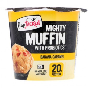 FlapJacked, プロバイオティクス配合マイティーマフィン、バナナキャラメル、1.9オンス (55 g)