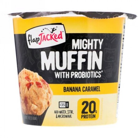 FlapJacked, プロバイオティクス配合マイティーマフィン、バナナキャラメル、1.9オンス (55 g)