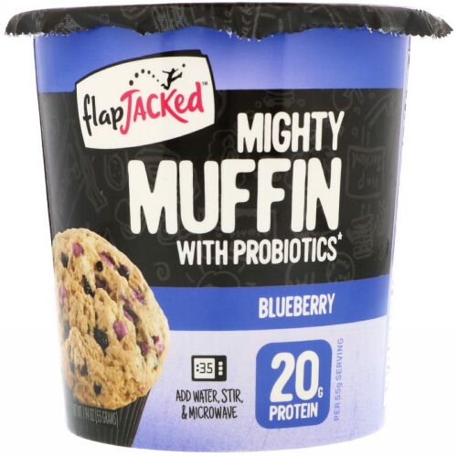FlapJacked, マイティ・マフィン、プロバイオティクス、ブルーベリー、1.94 oz (55 g) (Discontinued Item)