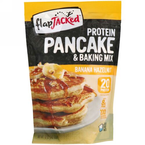 FlapJacked, プロテイン・パンケーキ・アンド・ベーキング・ミックス、バナナ・ヘーゼルナッツ、12oz (340g) (Discontinued Item)