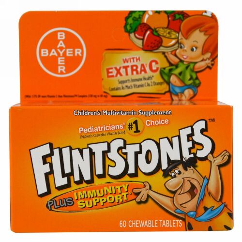 Flintstones, 子供用マルチビタミンサプリメント、 フルーツフレーバー、 60 チュアブルタブレット