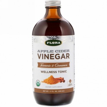 Flora, Apple Cider Vinegar, Wellness Tonic, Turmeric & Cinnamon, 17 fl oz (500 ml) (Discontinued Item)