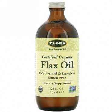 Flora, 有機認可フラックスオイル(亜麻油)、17液オンス(500 ml)