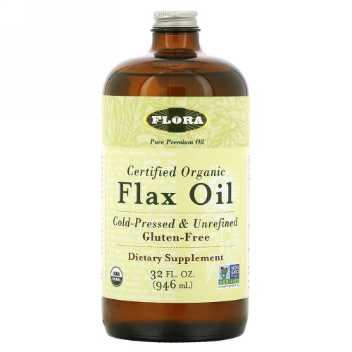 Flora, 認可オーガニック フラックスオイル、32 fl oz (946 ml)