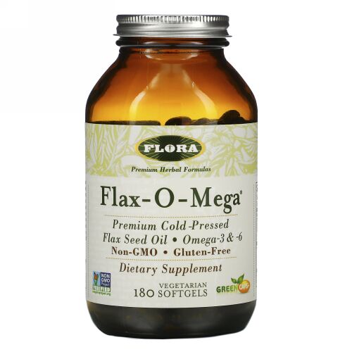 Flora, フラックス-O-Mega, 180 ソフトジェル