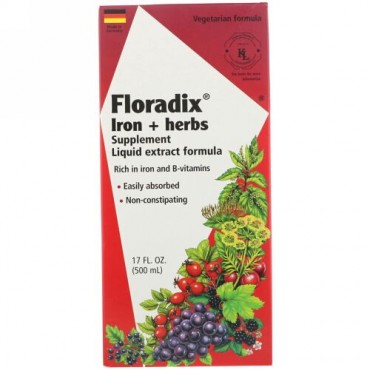 Flora, Floradix（フローラディックス）、鉄＋ハーブサプリメント、液状エキス処方、500ml（17fl oz）