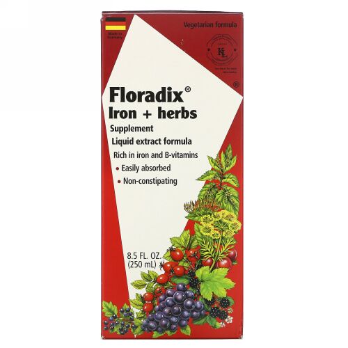 Flora, フロラディックス、 鉄 + ハーブ サプリメント、 液体エキスフォーミュラ、 8.5 fl oz (250 ml)