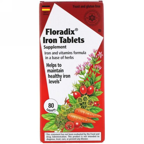 Flora, Floradix、鉄分タブレット・サプリメント、 80 錠