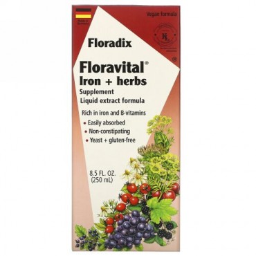 Flora, サルース、フローラディクス、フローラヴィタルアイロン＋ハーブサプリメント、液体エキスフォーミュラ、8.5 fl oz (250 ml)