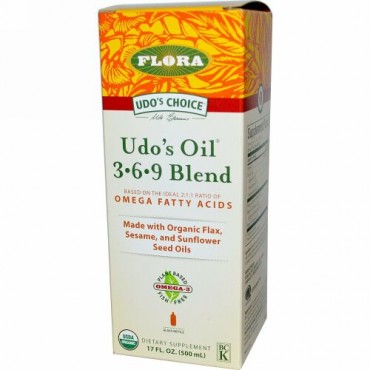 Flora, Udo's Choice（ウドズチョイス）、Udo's Oil（ウドズオイル）3-6-9ブレンド、500ml（17液量オンス）