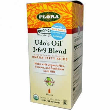 Flora, Udo's Choice（ウドズチョイス）、Udo's Oil（ウドズオイル）3-6-9ブレンド、946ml（32液量オンス）