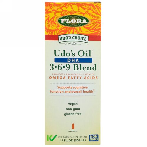 Flora, Udo's Choice（ウドズチョイス）、ウドズオイルDHA3-6-9ブレンド、500ml（17液量オンス）