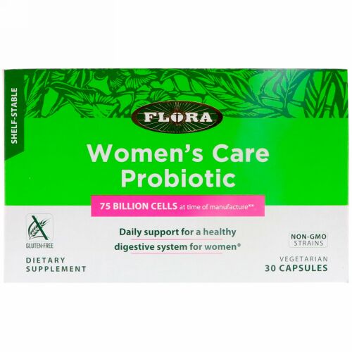 Flora, Women's Care Probiotic, Shelf-Stable, 75 Billion Cells, 30 Capsules