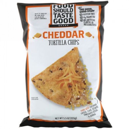 Food Should Taste Good, All Natural トルティーヤチップス, チェダー, 5.5 oz (156 g) (Discontinued Item)