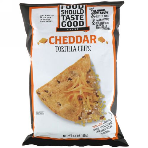 Food Should Taste Good, All Natural トルティーヤチップス, チェダー, 5.5 oz (156 g) (Discontinued Item)
