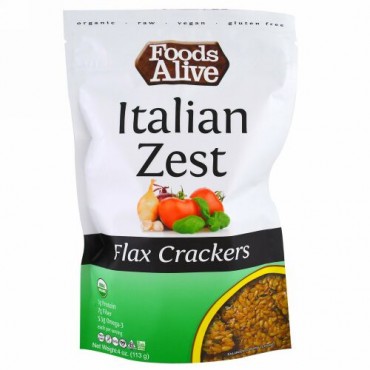 Foods Alive, フレックスkクラッカー、イタリアンゼスト、4 oz (113 g) (Discontinued Item)