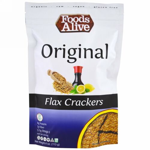Foods Alive, 亜麻クラッカー、オリジナル、4 oz (113 g) (Discontinued Item)