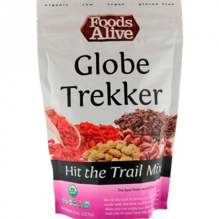 Foods Alive, ヒット・ザ・トレイルミックス、グローブトレッカー、8オンス (227 g) (Discontinued Item)