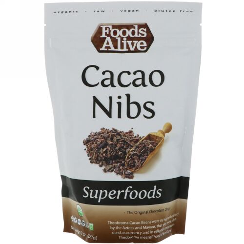 Foods Alive, スーパーフード、カカオニブ、8 oz (227 g) (Discontinued Item)