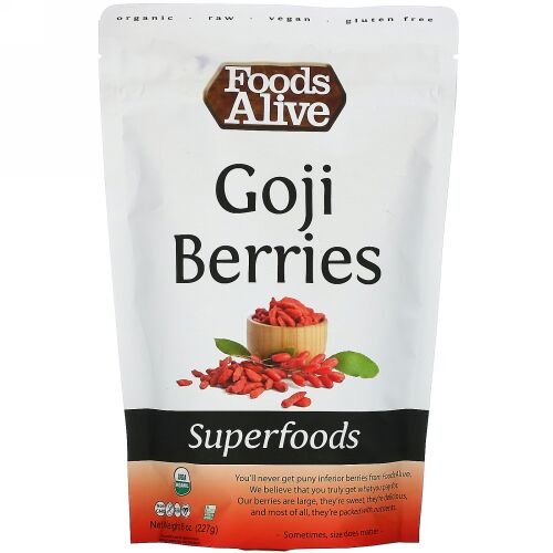 Foods Alive, スーパーフード、ゴジベリー（クコの実）、8オンス (227 g)