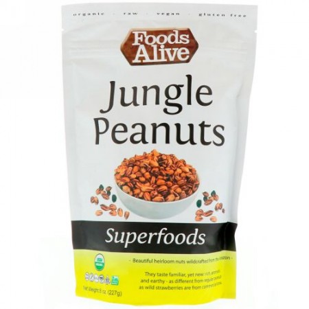 Foods Alive, スーパーフード、ジャングルピーナッツ、8オンス (227 g)
