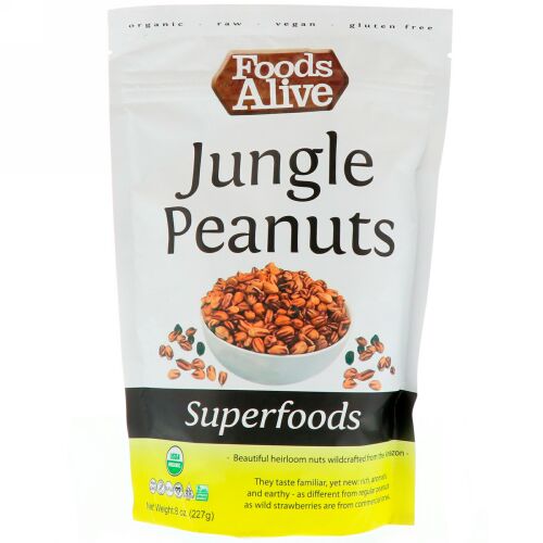 Foods Alive, スーパーフード、ジャングルピーナッツ、8オンス (227 g)