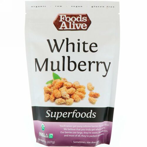 Foods Alive, スーパーフード、ホワイトマルベリー、8オンス (227 g)