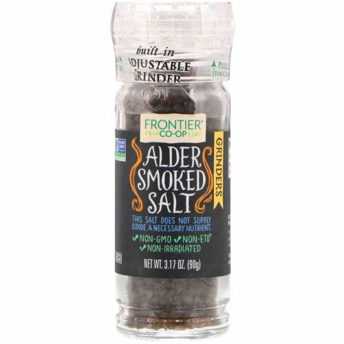 Frontier Natural Products, アルダー・スモーク・ソルト、グルメ・ソルト・グラインダー、3.2 オンス(90 g)