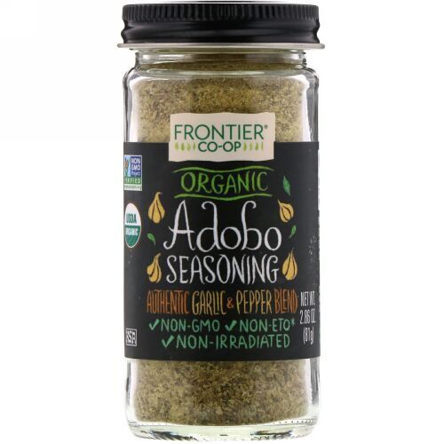 Frontier Natural Products, Organic Adobo Seasoning, Garlic & Pepper, 2.86 oz (81 g) (Discontinued Item)