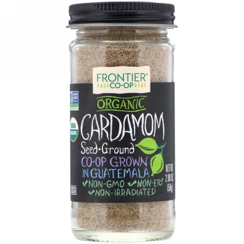 Frontier Natural Products, オーガニック カルダモンの種, 粉末状, 2.08 オンス (58 g) (Discontinued Item)