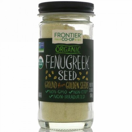 Frontier Natural Products, オーガニック フェヌグリークの種, 粉末状, 2.00 オンス (56 g)