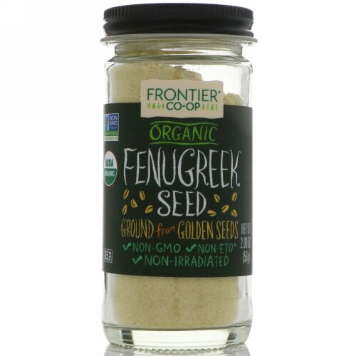 Frontier Natural Products, オーガニック フェヌグリークの種, 粉末状, 2.00 オンス (56 g)