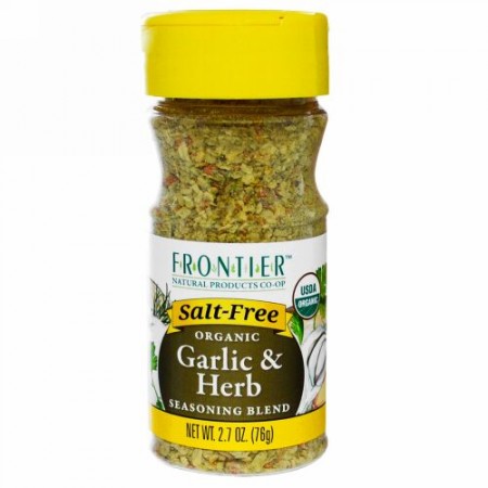 Frontier Natural Products, オーガニック・ガーリック＆ハーブ調味料ブレンド、2.7 オンス（76 g）