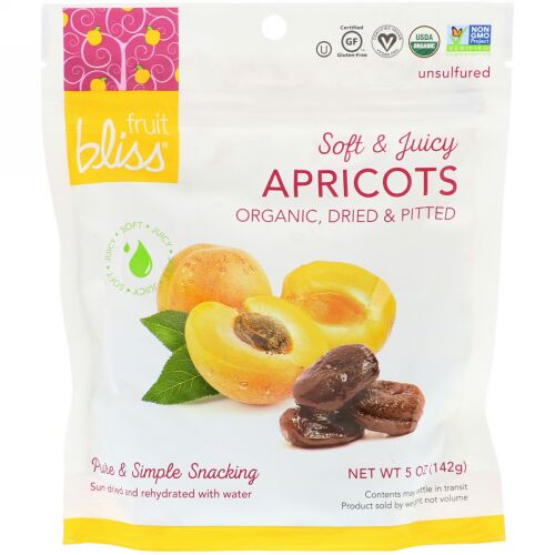Fruit Bliss, Organic, Dried & Pitted Apricots, 5 oz (142 g) (Discontinued Item)