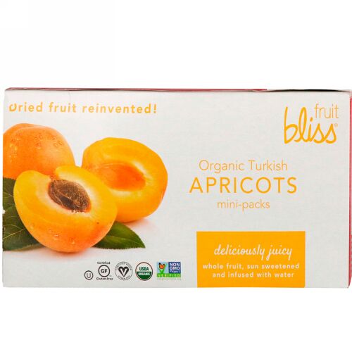 Fruit Bliss, Organic Turkish Apricots, 12 Mini-Packs, 1.76 oz (50 g) Each (Discontinued Item)