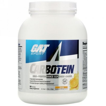 GAT, Carbotein（カーボテイン）、ハイパフォーマンスグリコーゲンローダー、オレンジ、1.80kg（3.97ポンド）