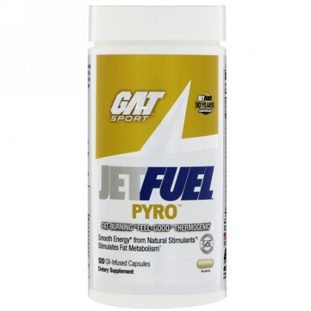 GAT, JetFuel（ジェットフュール）PYRO（パイロ）、脂肪燃焼サーモジェニック、オイル注入カプセル120粒