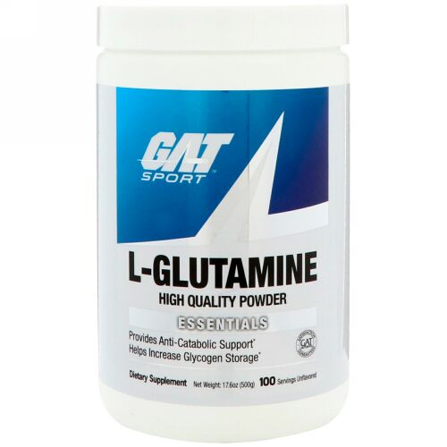 GAT, L-グルタミン、高品質パウダー、無香料、500g（17.6オンス）