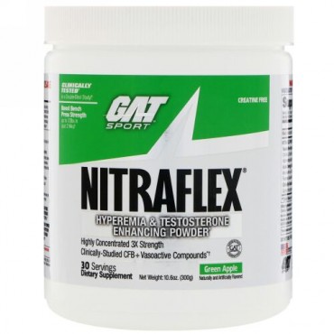 GAT, NITRAFLEX（ニトラフレックス）、グリーンアップル、300g（10.6オンス）