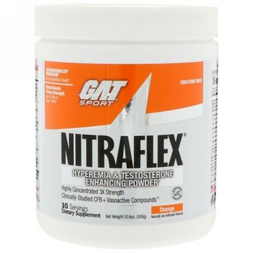 GAT, NITRAFLEX（ニトラフレックス）、オレンジ、300g（10.6オンス）