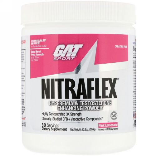 GAT, NITRAFLEX, Pink Lemonade, 10.6 oz (300 g)