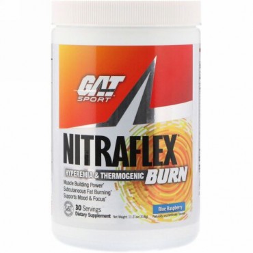 GAT, Nitraflex Burn, Blue Raspberry, 11.21 oz (318 g) (Discontinued Item)
