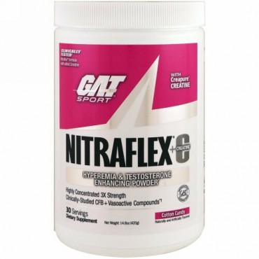 GAT, NITRAFLEX + Creatine, Cotton Candy, 14.8 oz (420 g)