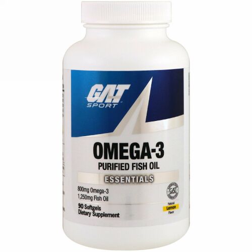 GAT, オメガ3、レモン、ソフトジェル90錠