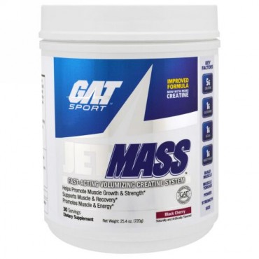 GAT, スポーツ, ジェットマス, 増量効果のあるクレアチン系, ブラックチェリー, 25.4 oz (720 g) (Discontinued Item)